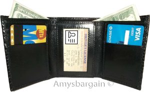 Lot of 2 Men's Lizard skin Printed Leather Man's wallet Black Trifold wallet BN - Image 6