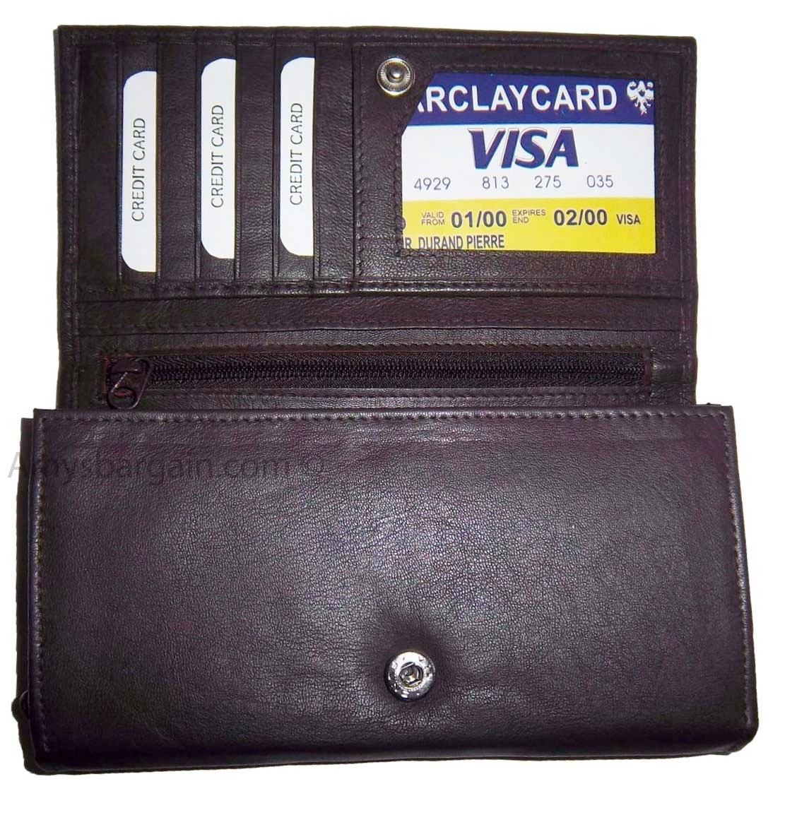 Lot of 2 New Woman's Leather checkbook wallet 6 Credit card 7 Bill pockets new - Image 3