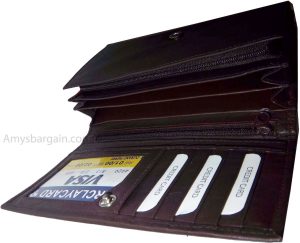 Lot of 2 New Woman's Leather checkbook wallet 6 Credit card 7 Bill pockets new - Image 5