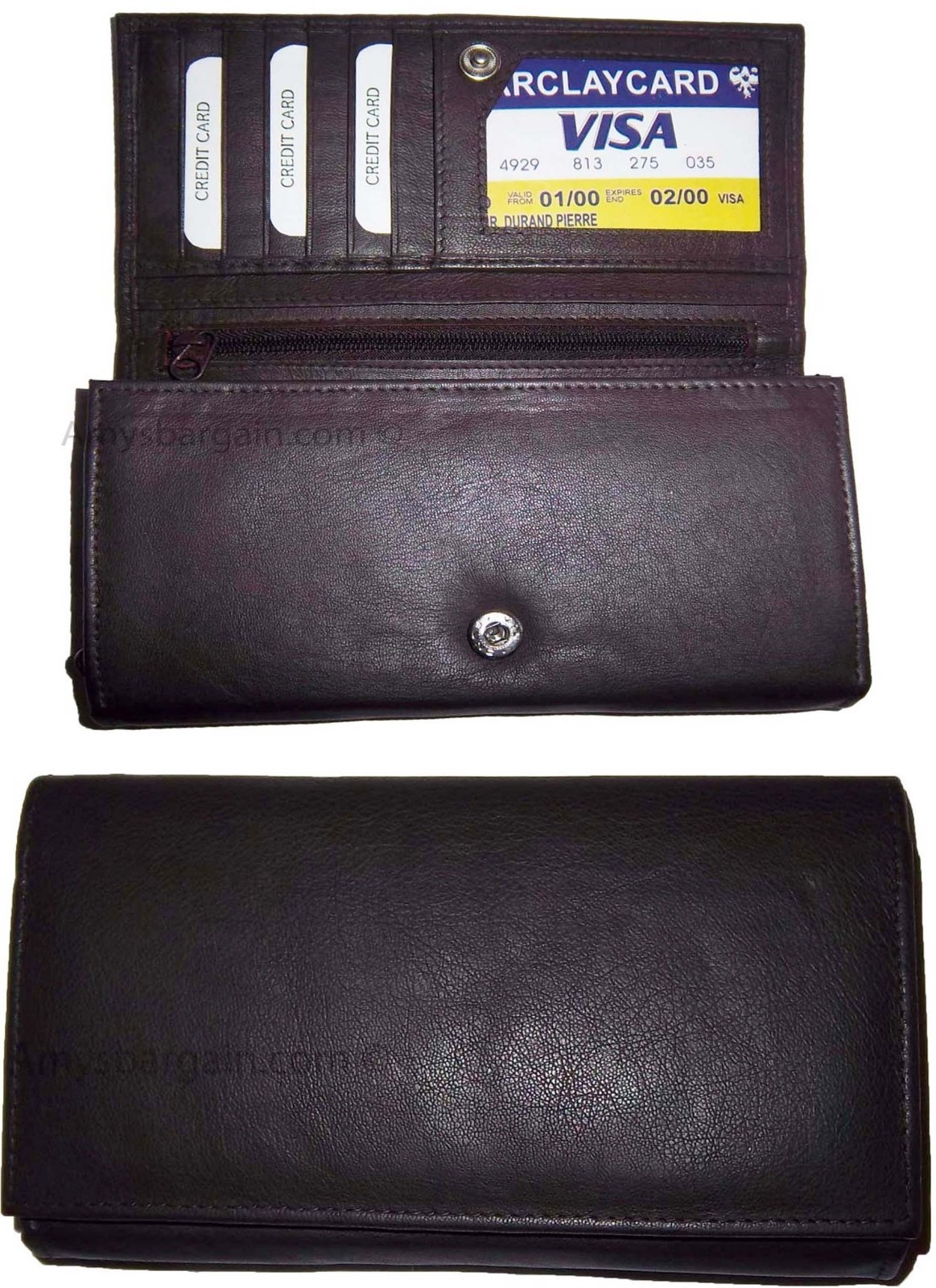 Lot of 2 New Woman's Leather checkbook wallet 6 Credit card 7 Bill pockets new - Image 6
