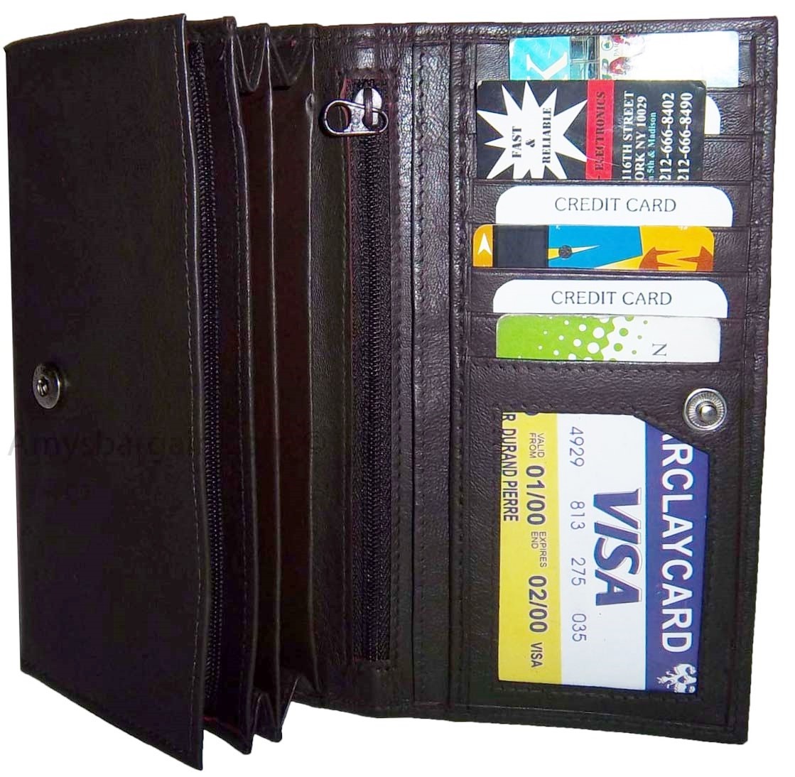 Lot of 2 New Woman's Leather checkbook wallet 6 Credit card 7 Bill pockets new - Image 10