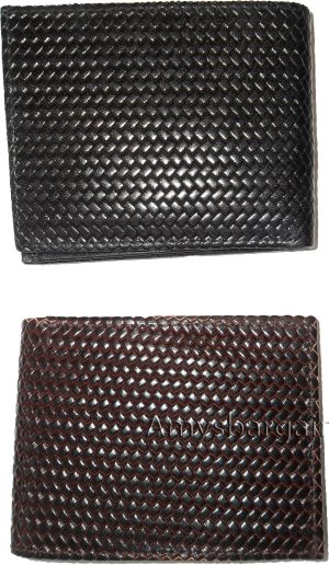 Lot of 2 New Woven Printed Leather man's bi fold wallet 6 cards ID new wallet - Image 3