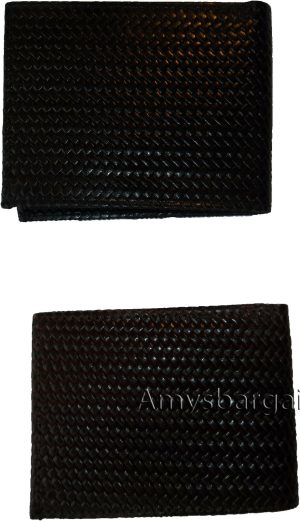 Lot of 2 New Woven Printed Leather man's bi fold wallet 6 cards ID new wallet - Image 4