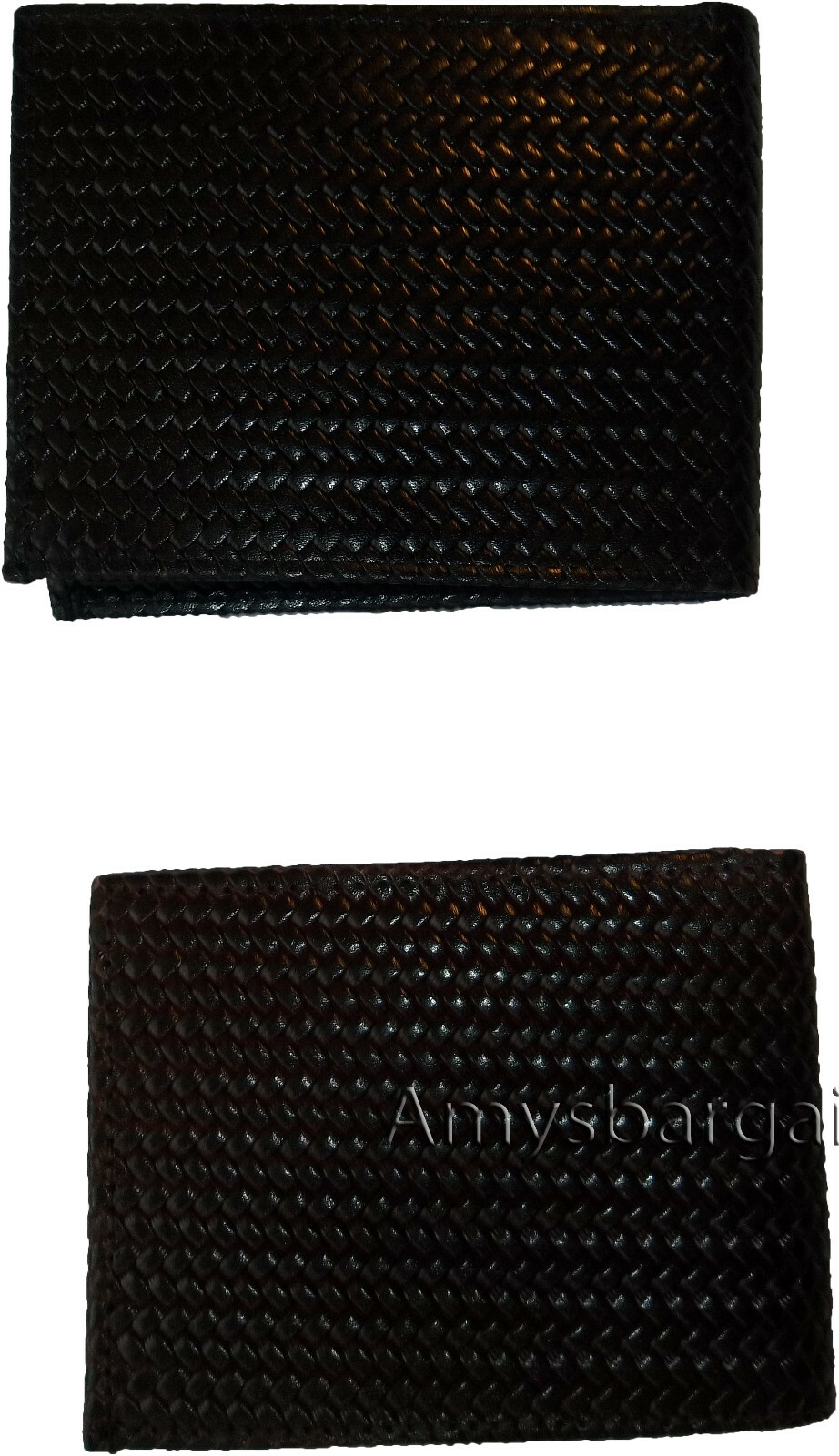 Lot of 2 New Woven Printed Leather man's bi fold wallet 6 cards ID new wallet - Image 4