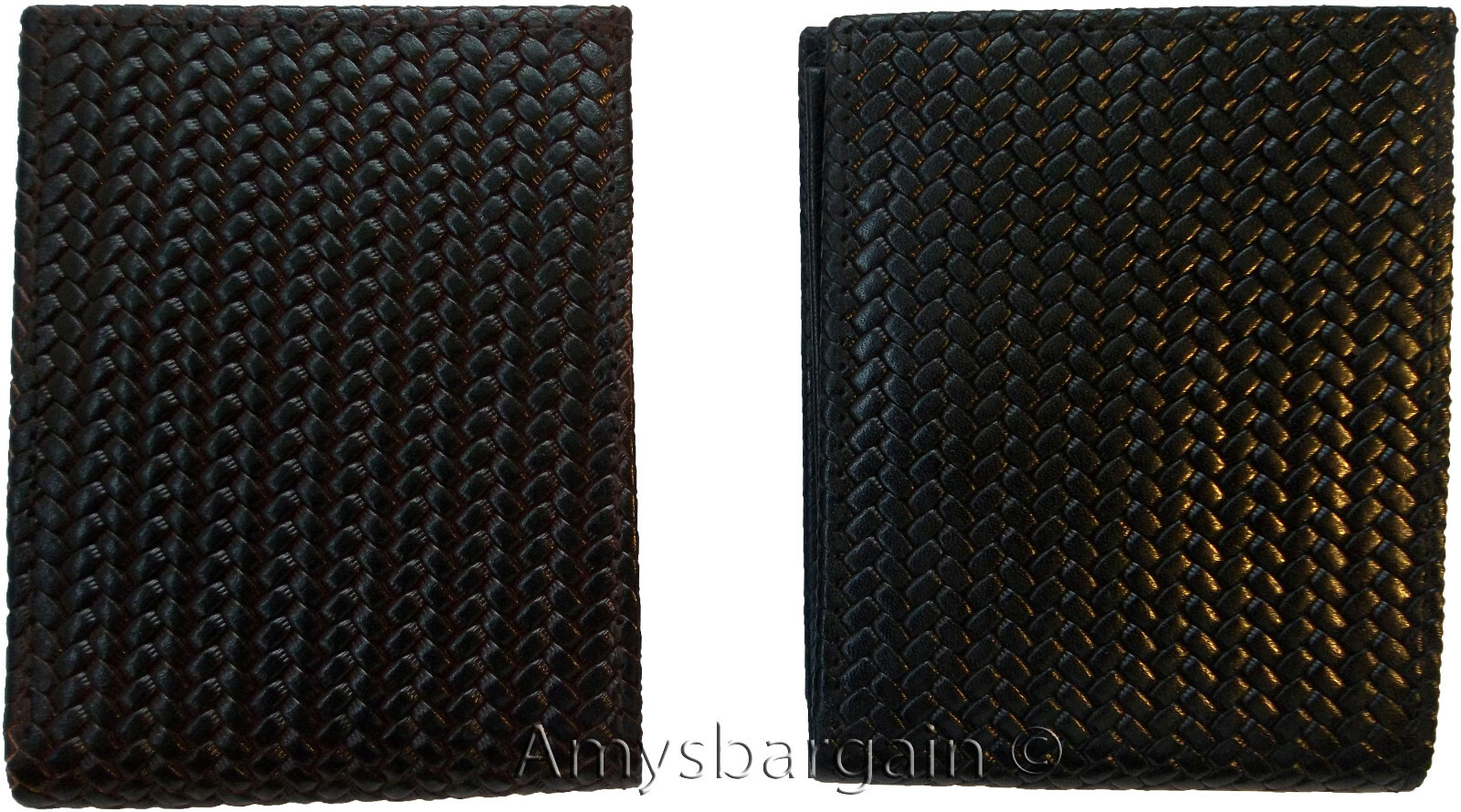 Lot of 2 New Woven Printed Leather man's bi fold wallet 6 cards ID new wallet - Image 5