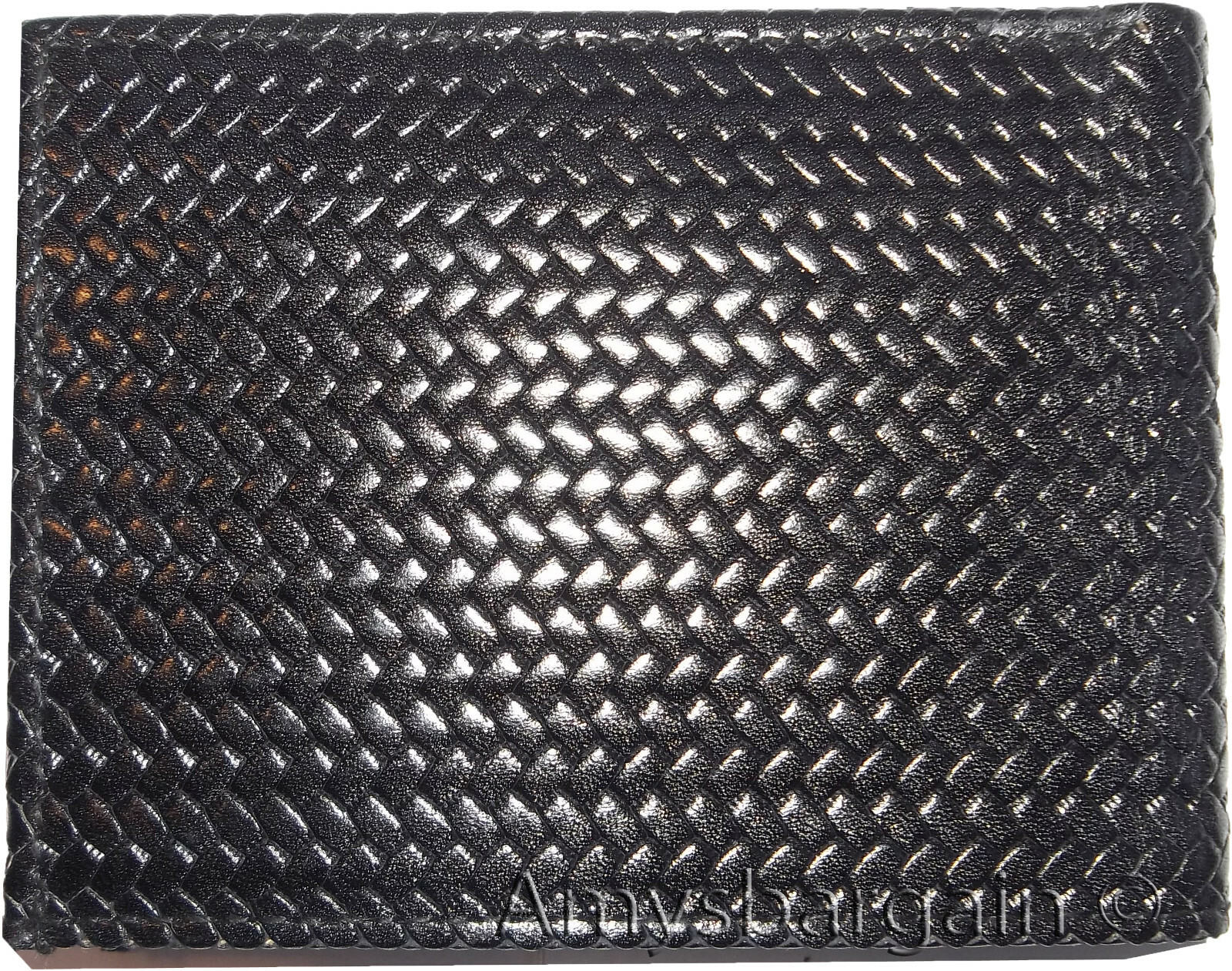 Lot of 2 New Woven Printed Leather man's bi fold wallet 6 cards ID new wallet - Image 9