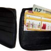 Lot of 2 New Zip around Leather Men's Wallet Unbranded Black Billfold wallet new