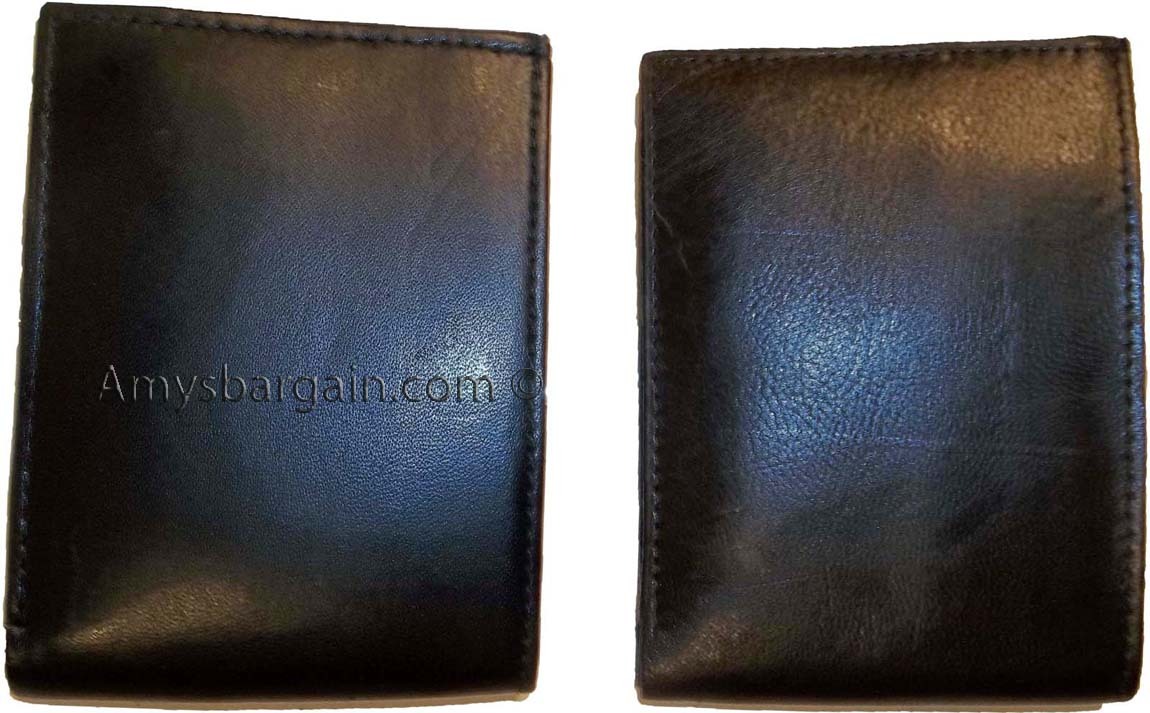 Lot of 2 New man's skinny leather Bi-fold wallet 6 bank card holder 2 bill slots - Image 11