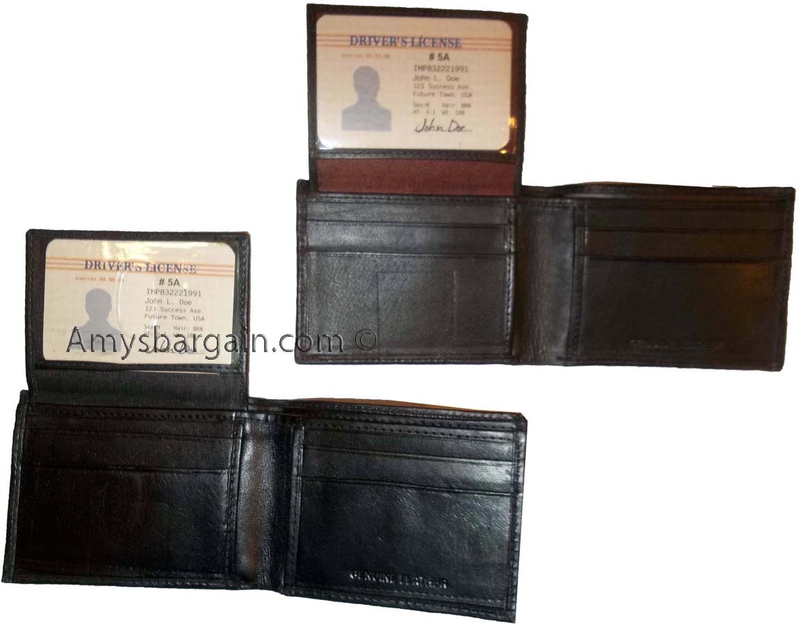 Lot of 2 New man's skinny leather Bi-fold wallet 6 bank card holder 2 bill slots - Image 3