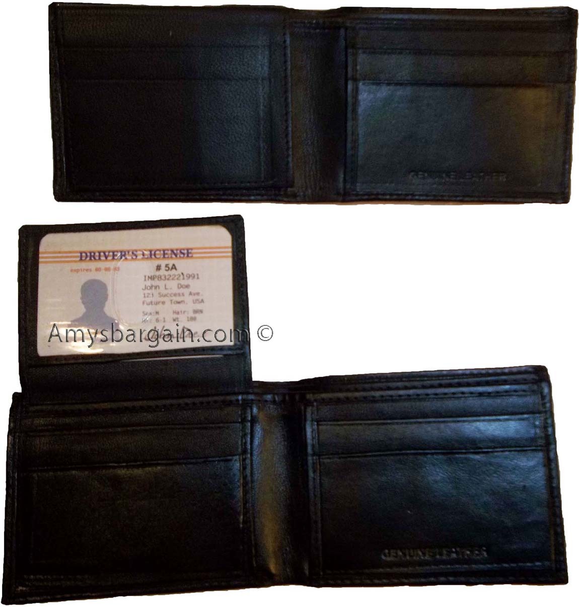 Lot of 2 New man's skinny leather Bi-fold wallet 6 bank card holder 2 bill slots - Image 4