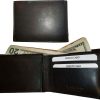 Lot of 2 New style leather man's wallet 2 bill slots 1 zip 4 credit cards ID new