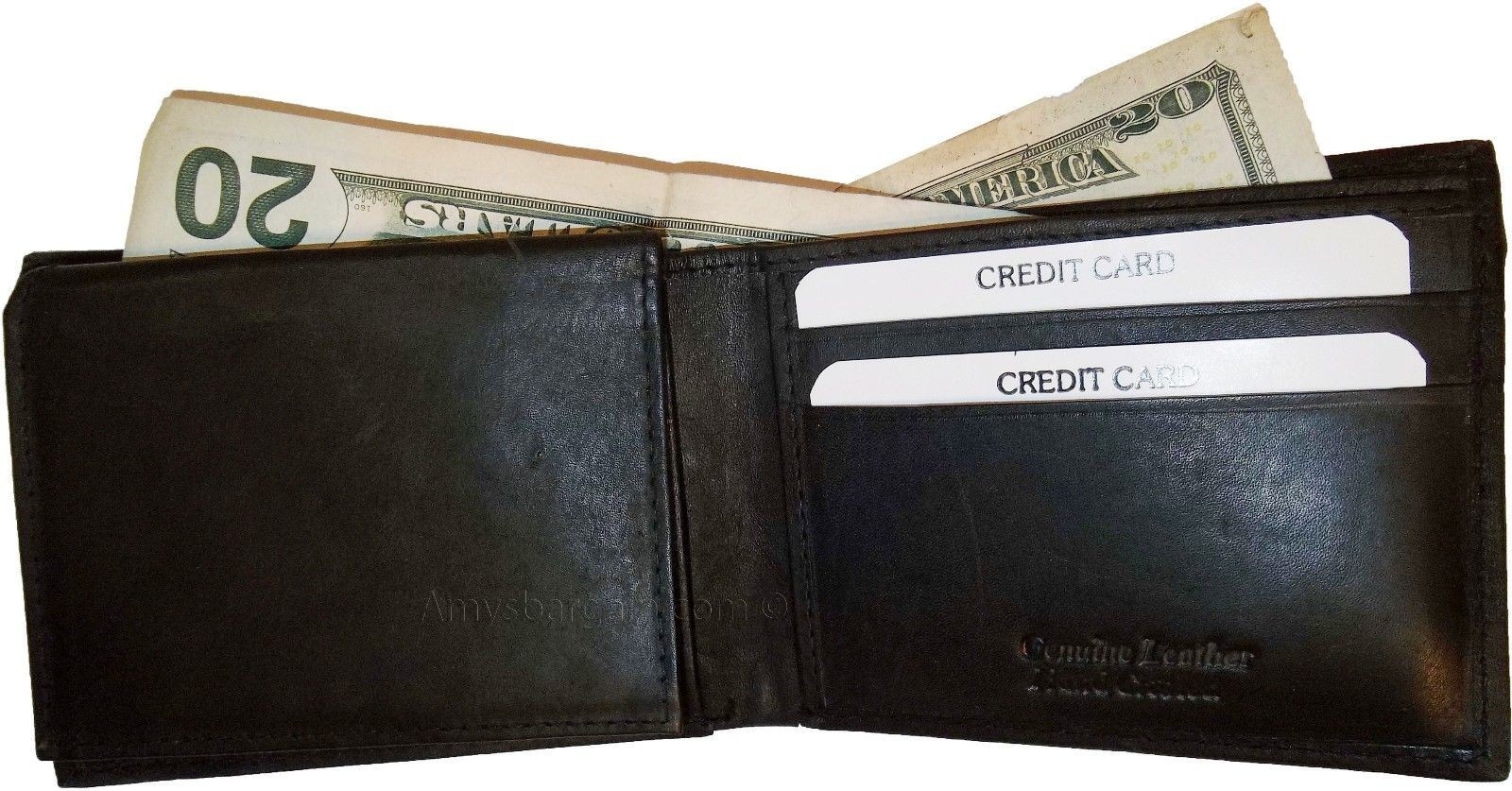 Lot of 2 New style leather man's wallet 2 bill slots 1 zip 4 credit cards ID new - Image 11