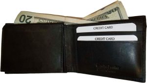 Lot of 2 New style leather man's wallet 2 bill slots 1 zip 4 credit cards ID new - Image 9