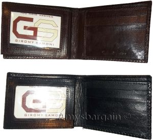 Lot of 2 Woven printed leather man's bi-fold wallet 9 Credits card ID new style - Image 11