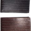 Lot of 2 Woven printed leather man's bi-fold wallet 9 Credits card ID new style