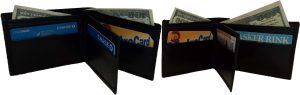 Lot of 2 Woven printed leather man's bi-fold wallet 9 Credits card ID new style - Image 12