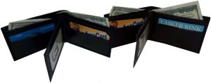 Lot of 2 Woven printed leather man's bi-fold wallet 9 Credits card ID new style - Image 13