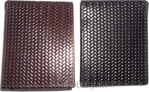 Lot of 2 Woven printed leather man's bi-fold wallet 9 Credits card ID new style - Image 6