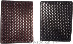 Lot of 2 Woven printed leather man's bi-fold wallet 9 Credits card ID new style - Image 8