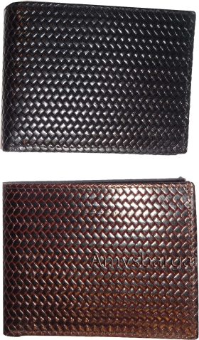 Lot of 2 Woven printed leather man's bi-fold wallet 9 Credits card ID new style
