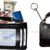 Lot of 2 leather change purse black key ring purse mini Wrist-let new coin case