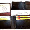 Lot of 2 man's skinny leather Bi-fold wallet 6 bank card holder 2 bill slots new