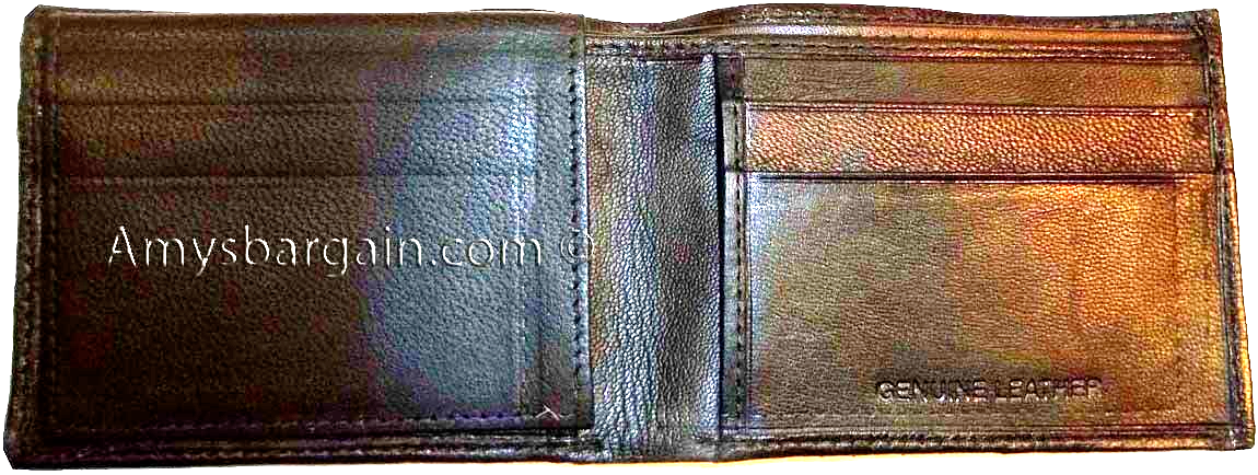 Lot of 2 man's skinny leather Bi-fold wallet 6 bank card holder 2 bill slots new - Image 5