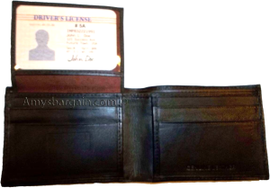 Lot of 2 man's skinny leather Bi-fold wallet 6 bank card holder 2 bill slots new - Image 8