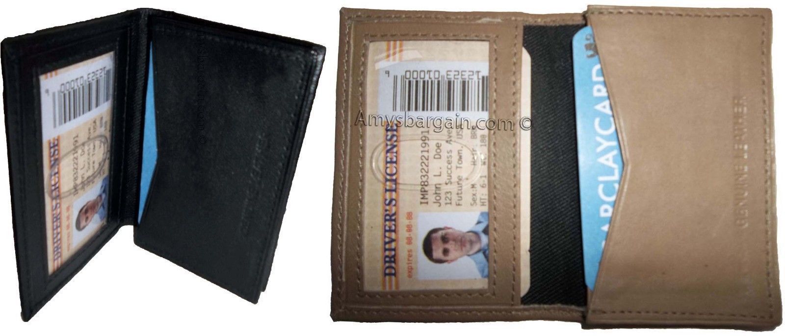 Lot of 2 new leather business card / credit card id card case 30 cards holder