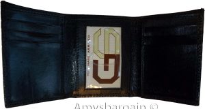 Lot of 3 Italian Style Lizard skin Printed Leather Man's Brown Trifold wallet BN - Image 6