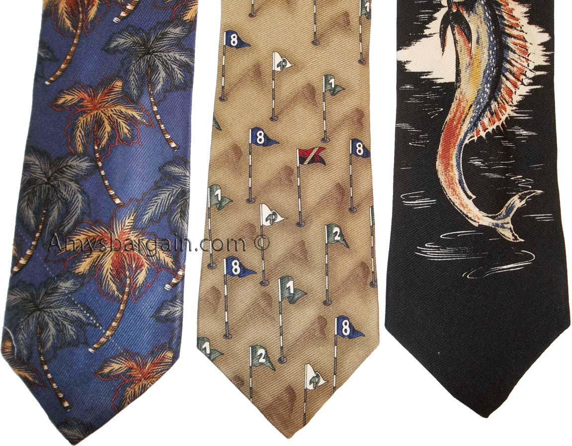 Lot of 3 Men's tie Cutter and Buck Designer Silk Men's Neck Wear Made in USA - Image 3