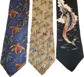 Lot of 3 Men's tie Cutter and Buck Designer Silk Men's Neck Wear Made in USA