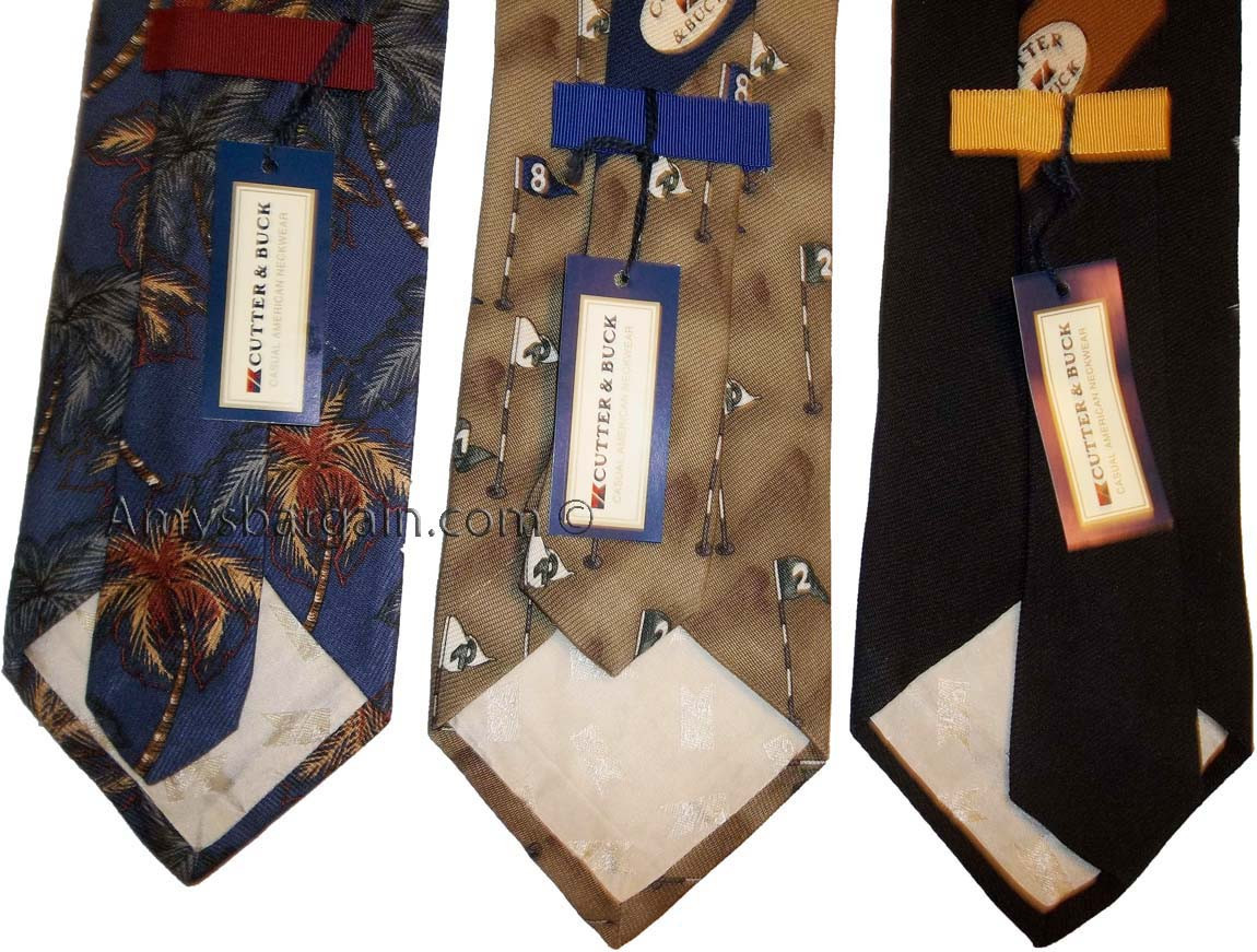 Lot of 3 Men's tie Cutter and Buck Designer Silk Men's Neck Wear Made in USA - Image 6