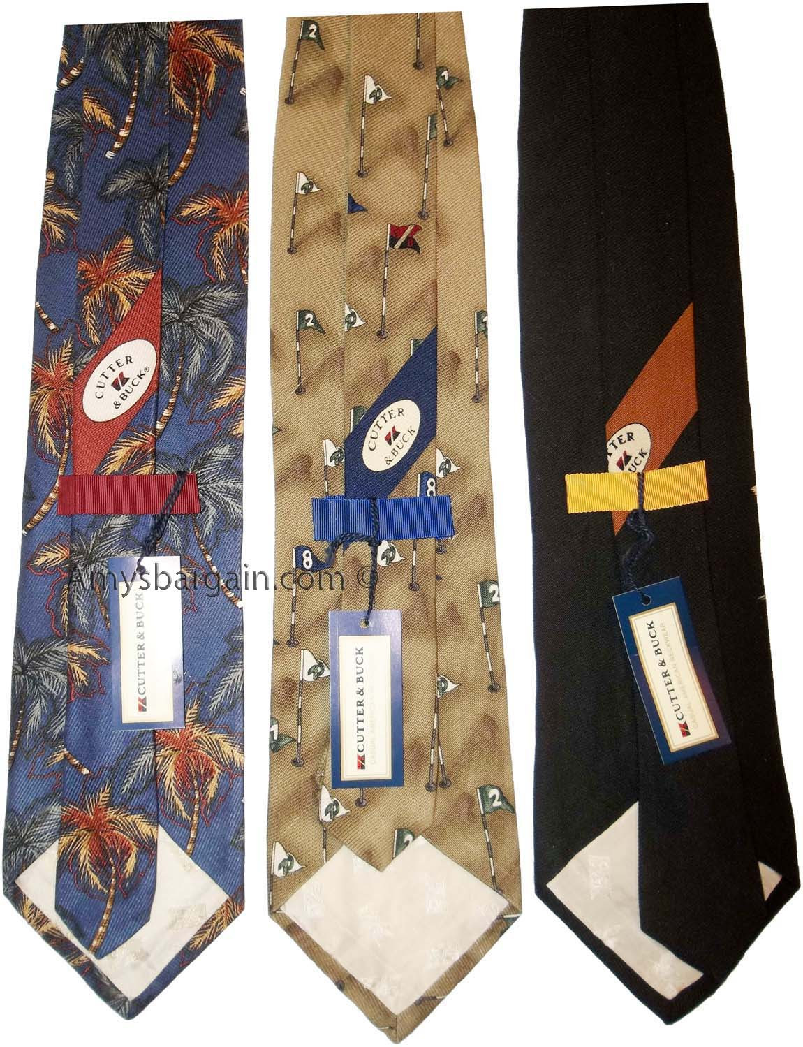 Lot of 3 Men's tie Cutter and Buck Designer Silk Men's Neck Wear Made in USA - Image 7