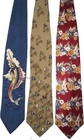 Lot of 3 Men's tie Cutter and Buck Designer Silk Men's Neck Wear Made in USA L3