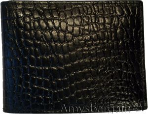 Lot of 3 New Crocodile Skin Printed Leather man's bi fold wallet 6 cards ID new - Image 9