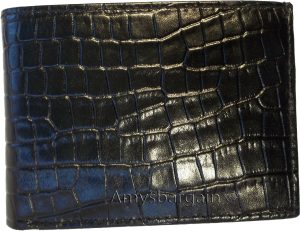 Lot of 3 New Crocodile Skin Printed Leather man's bi fold wallet 6 cards ID new - Image 10