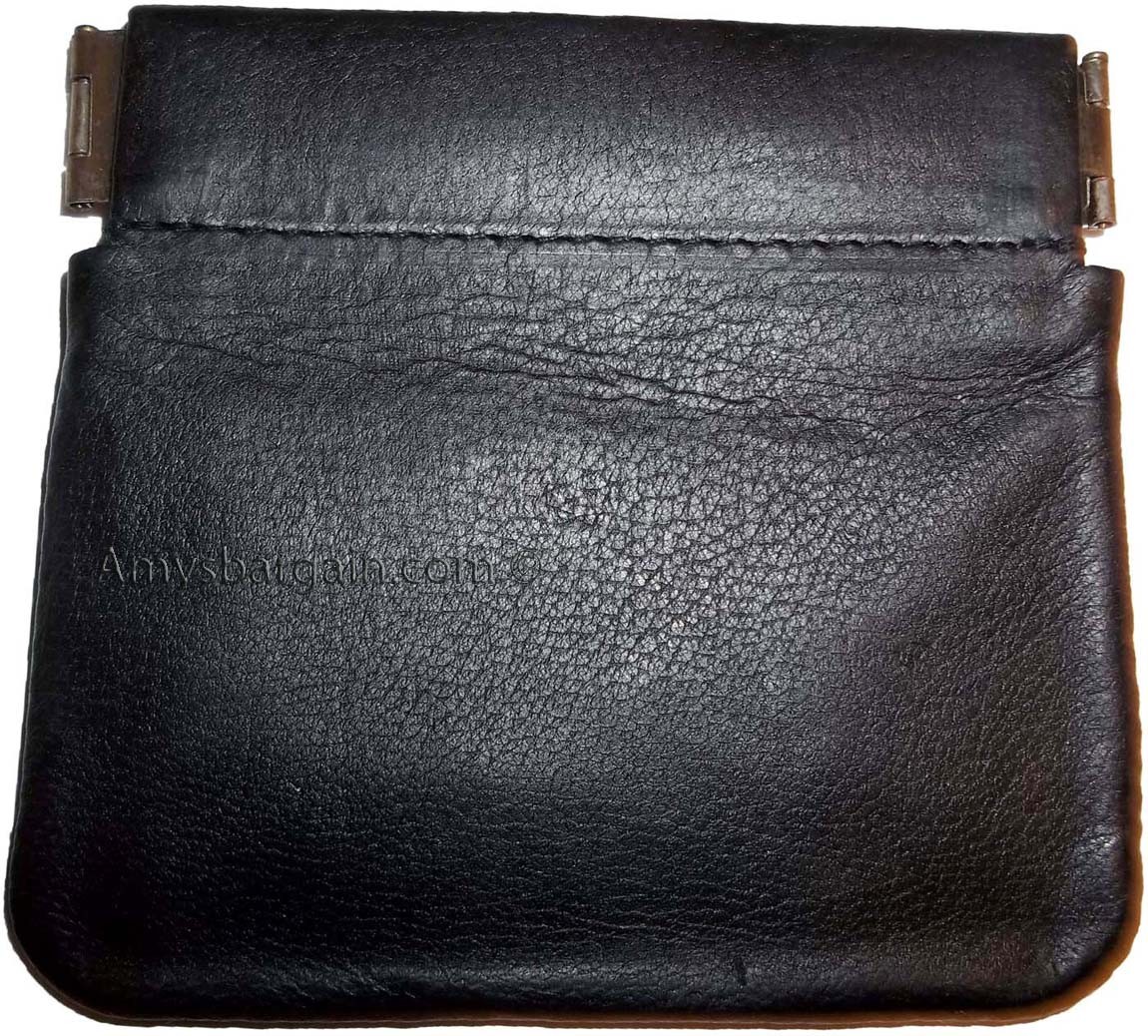 Lot of 3 New Leather Squeeze change purse metal framed squeeze Coin Change Case - Image 8