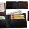 Lot of 3 New man's skinny leather Bifold wallet 6 card holder 2 bill pockets new