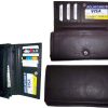 Lot of 3 Woman's Leather checkbook wallet 6 Credit card ID 7 Bill pockets BR New