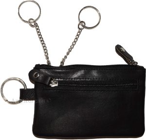 Lot of 3 leather change purse 3 Ring 2 zip pockets. unbranded Black coin case bn - Image 13