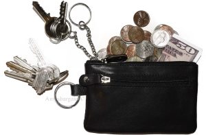 Lot of 3 leather change purse 3 Ring 2 zip pockets. unbranded Black coin case bn - Image 9