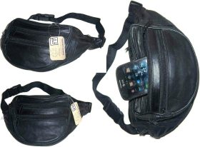 Lot of 3 new leather waist pouch waist bag leather bag fanny pack strap bag