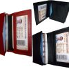 Lot of 3 women men's Leather Business Credit Card ID card case 1 Red and 2 Black