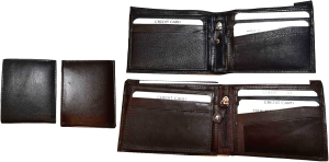 Lot of 4 Men's Bifold Leather wallet Genuine leather 3 bill slot Zip case New - Image 3