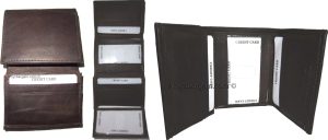 Lot of 4 Men's Genuine Leather Trifold Wallet Brown, men's billfold wallet BNWT - Image 4