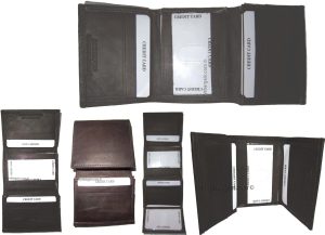 Lot of 4 Men's Genuine Leather Trifold Wallet Brown, men's billfold wallet BNWT - Image 5