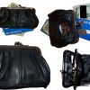 Lot of 4 New Ladies 2 Sided 2 Pockets Leather Change Purse Coin purse zip case*+