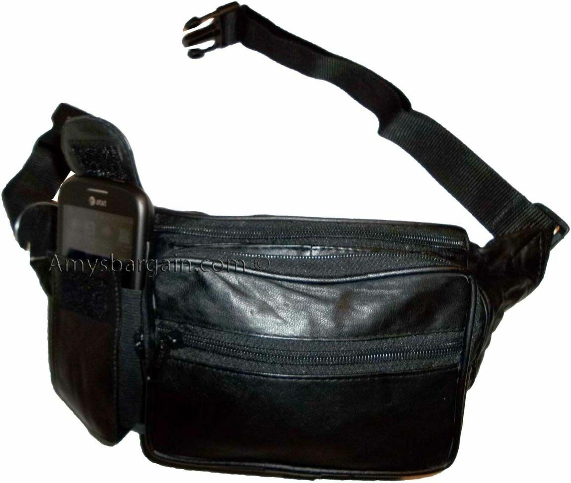 Lot of 4 New Leather waist pouches waist bag leather bag new Black Fanny pack - Image 11