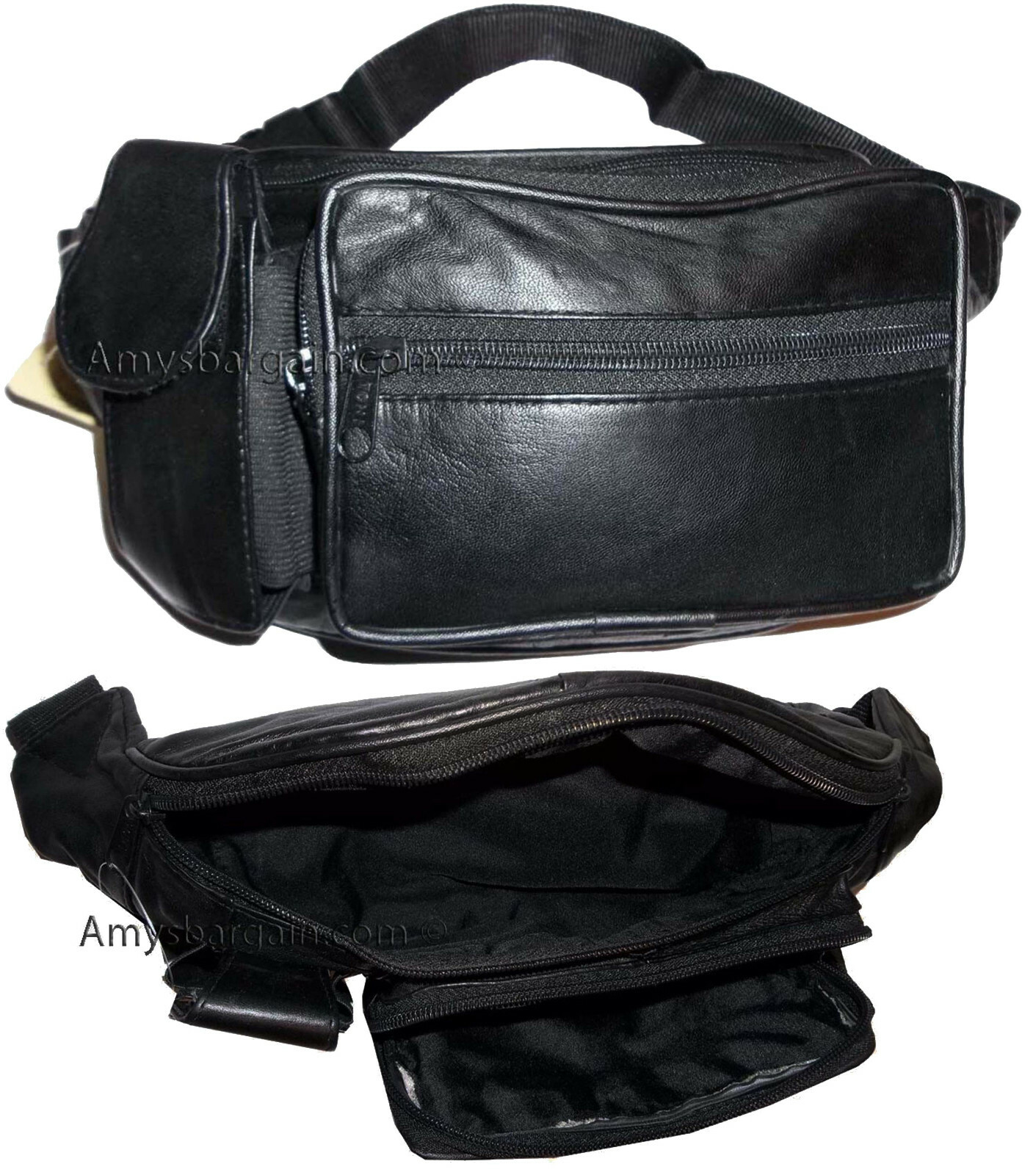 Lot of 4 New Leather waist pouches waist bag leather bag new Black Fanny pack - Image 8